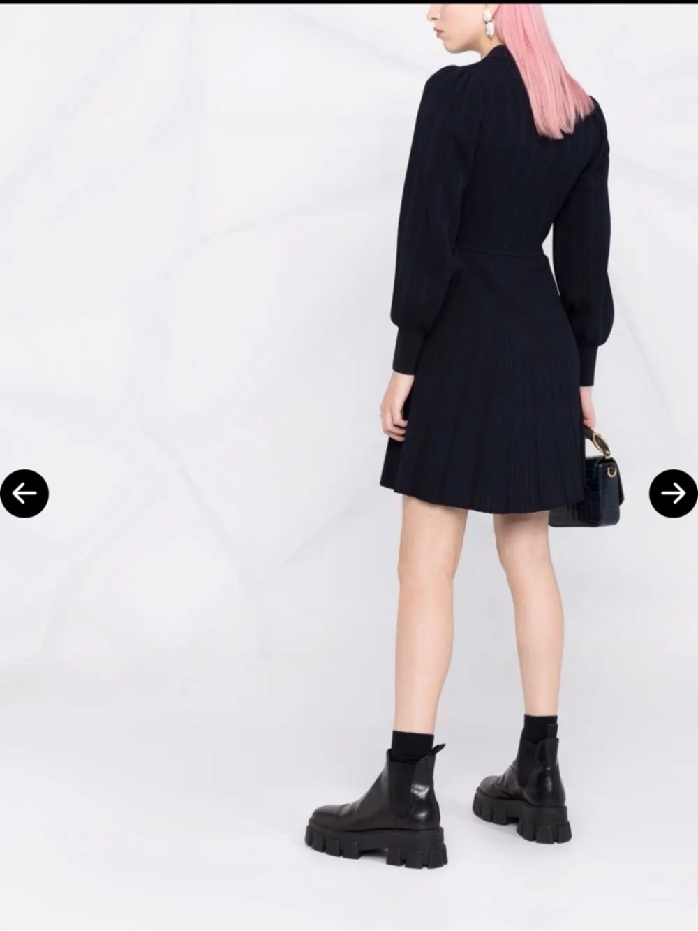 SANDRO Lison Button-Up Flared Dress - Picture 2 of 6